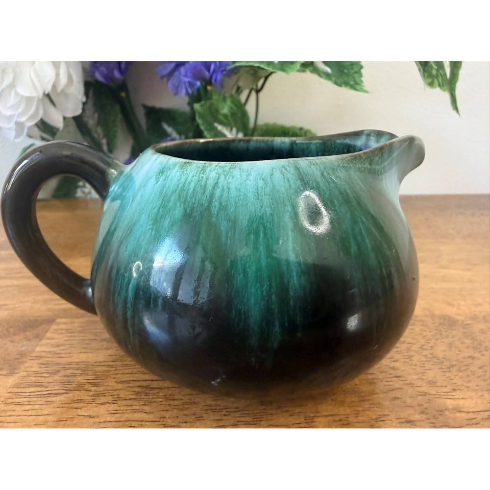 Vintage Blue Mountain Pottery‎ Green Creamer Pitcher Canadian Art MCM Dining - Picture 6 of 8